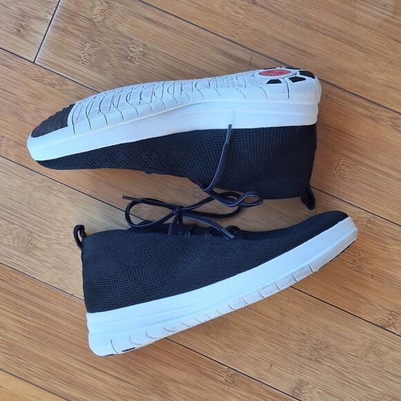 Womens FitFlop Sporty Uberknit Slip-on Black High Top Comfort Sneaker Sz 7.5 - Picture 13 of 14